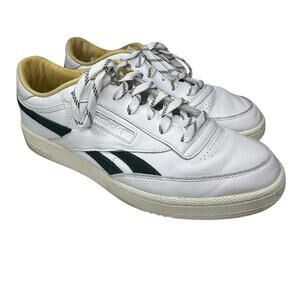 Reebok Classic Athletic Tennis Shoes Sneakers White Forest Green Gold Mens 13